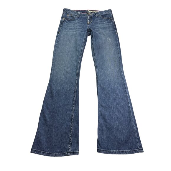 DKNY Womens Time Square Bootcut Jeans Size 27R Distressed Denim - Picture 1 of 9